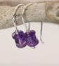 Silver and Amethyst Hook Earrings - Image 8