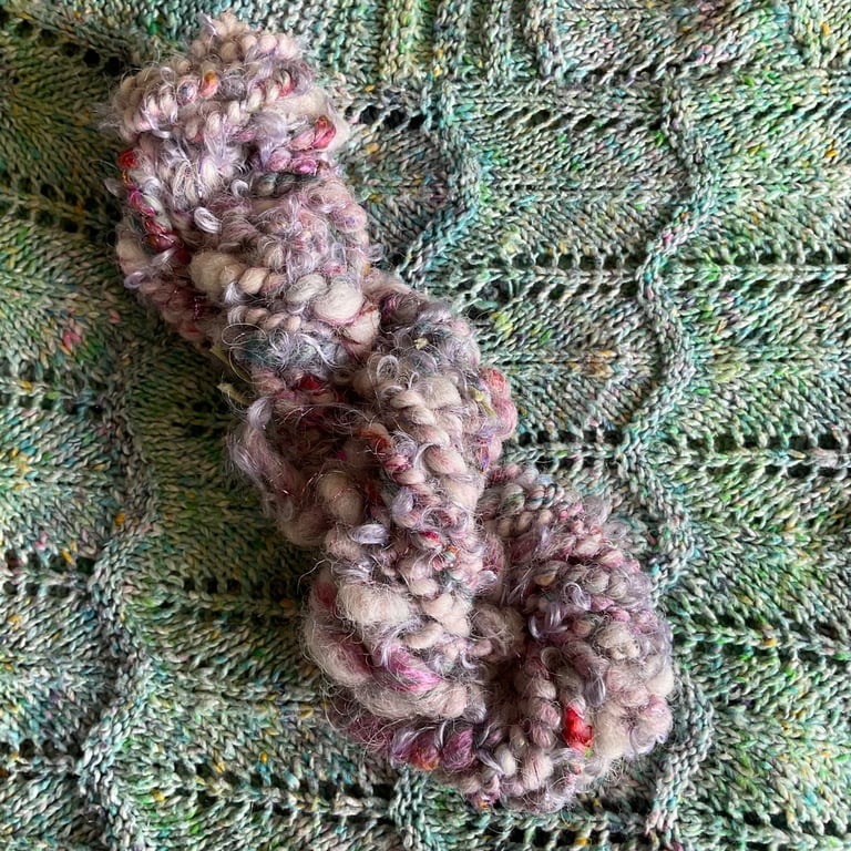 Summer seconds: Hand spun art yarn - wool, silk and mohair