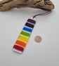 Chakra Rainbow Fused Glass Suncatcher with Hemp Cord - Image 3