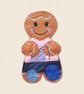 Crochet Gingerbread Decoration - Embroidered Crochet Lover Ornament