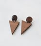 Wooden Two-part Dangly Earring with Triangle - Image 1