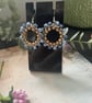 Beaded wire wrapped hoop blue and gold earrings, boho accessories, gift daughter - Image 7