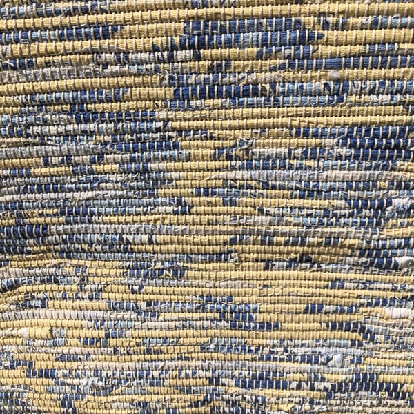 Yellow & Blue Linen Rag Rug