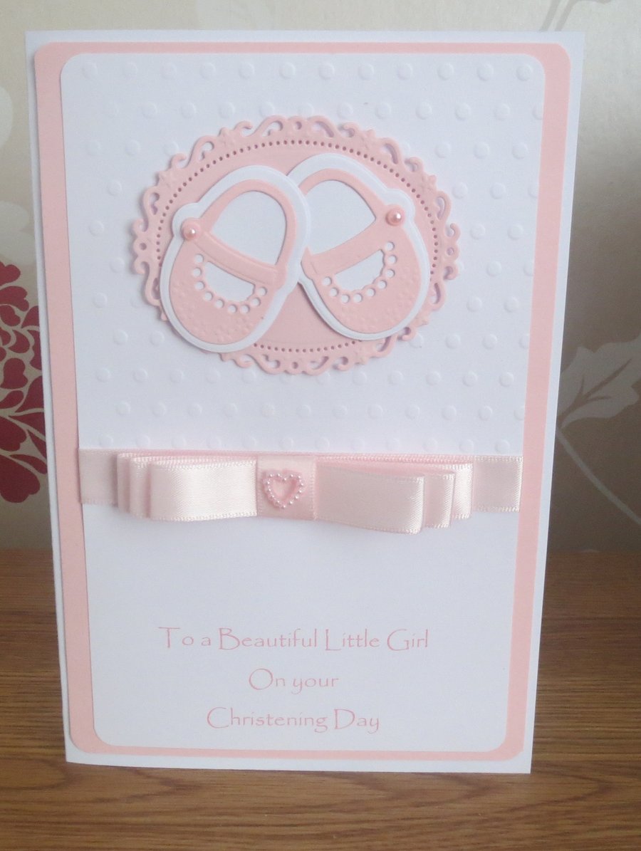 Unique Baby Girl Christening-Baptism Handmade card keepsake