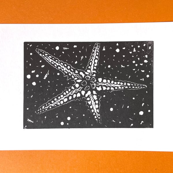 Starfish Lino Print