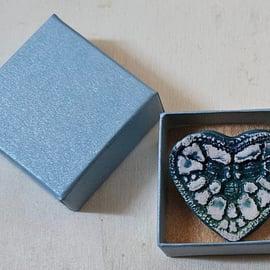 Hand Made Ceramic Heart Brooch