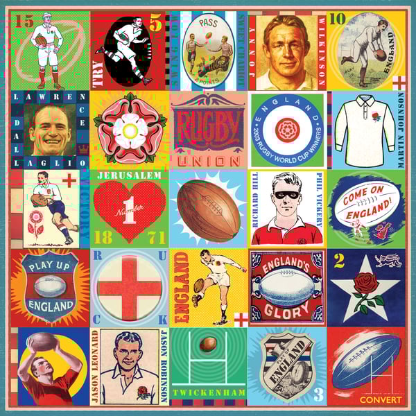 England Pop Art Rugby Print