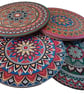 Handmade Mandala Wooden Coasters – Set of 4