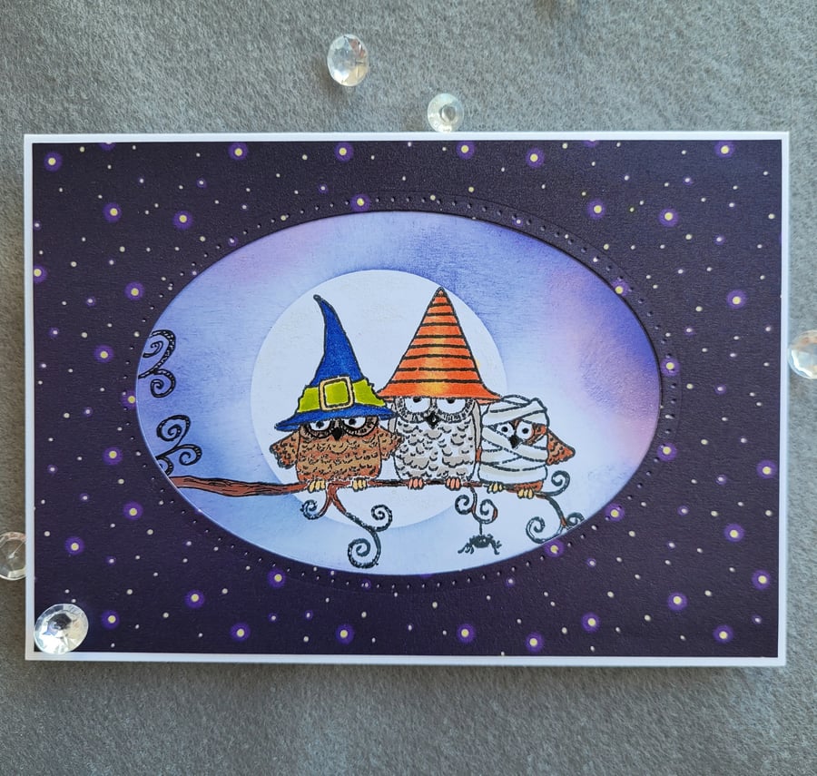 Fancy Dress Owls Greeting Card - cards, birthday, fun card, note card