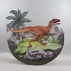 Rocker Dinosaur Birthday Card, 3D, Decoupage,  Personalise