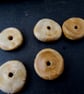 5 Medium Honey Brown Glazed Chubby Disc Clay Beads - Image 2