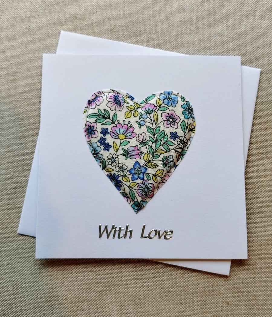 Fabric Heart Card