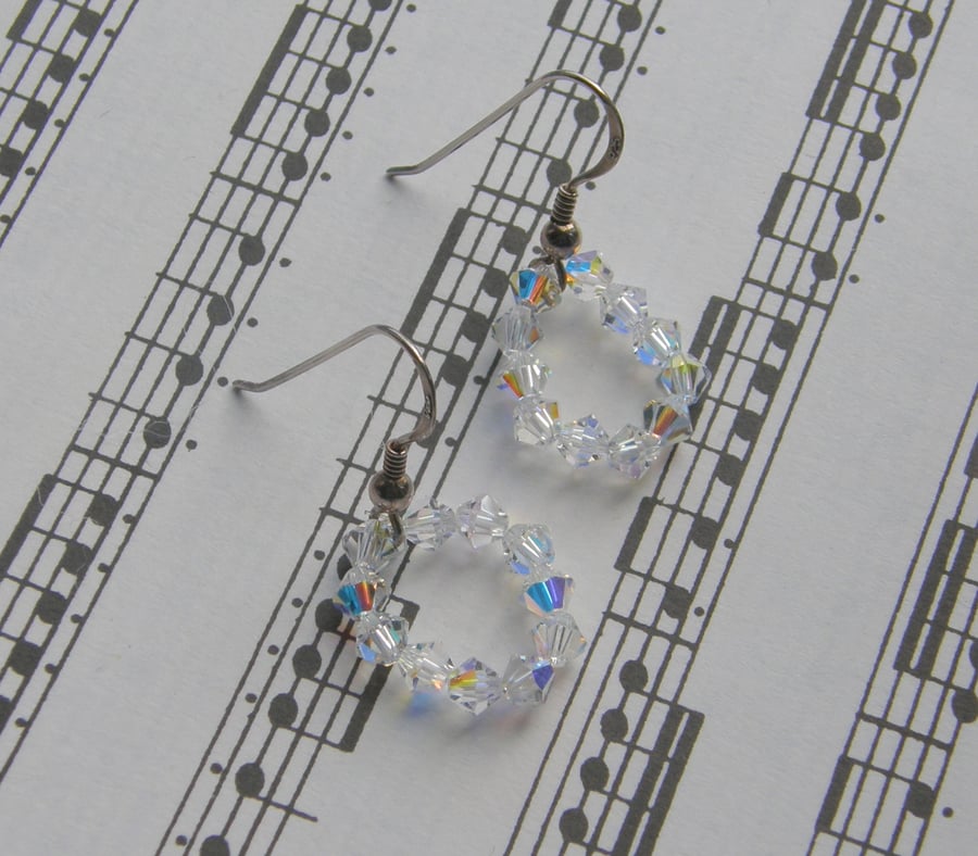 Sterling Silver Swarovski Crystal drop earrings