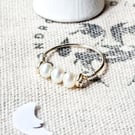 Ivory Baroque Pearl Ring - UK Size M - Recycled Sterling Silver - Gift For Her