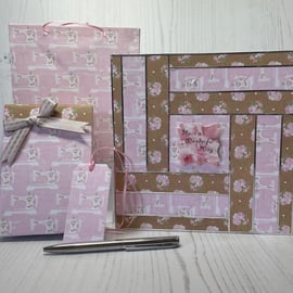 ‘Cute as a Button’ Card, notepad, pen, gift bag & tag set PB6