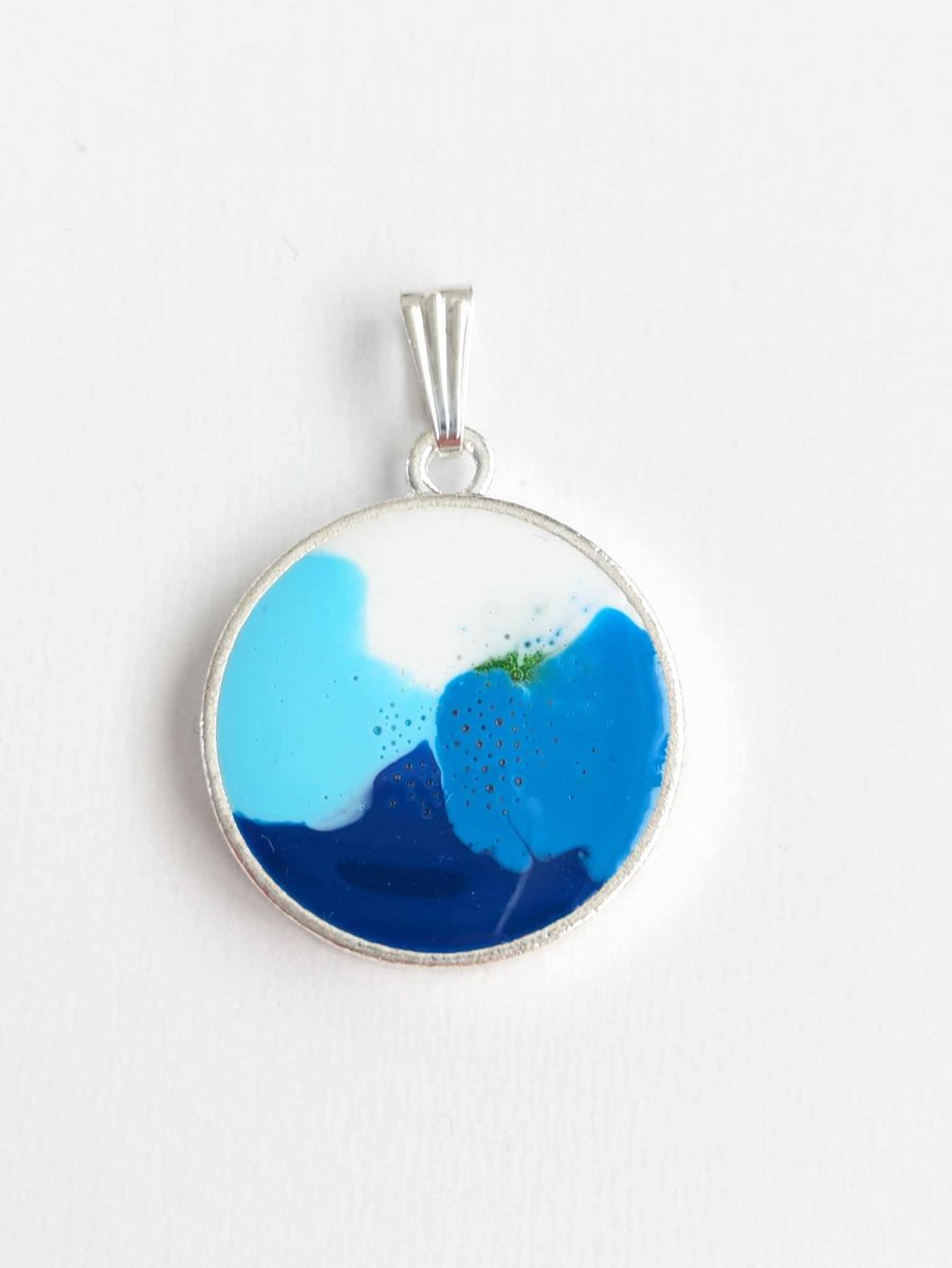 Small Blue Resin Pendant