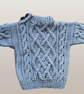 Hand Knitted Cable Pattern Jumper In Wool Blend Yarn - Fits Age 6-12 months - Image 3