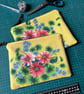 Reclaimed floral cotton zip pouch yellow purse - Image 6