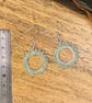 Beadwork hoop earrings in pale green and silver - Image 5
