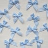 12 Blue Gingham Check Ribbon Bows