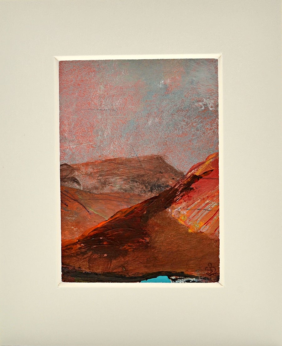 ACEO Original Painting of Mountain Top