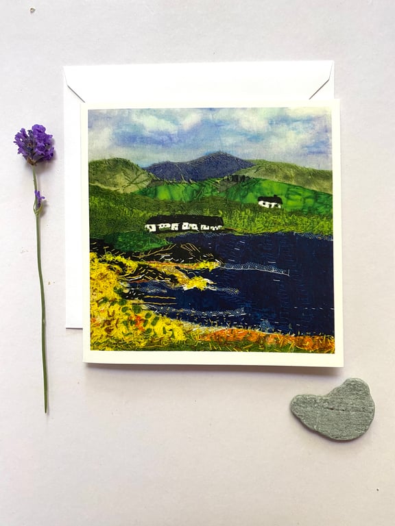 At the end of the loch, original art print greeting card