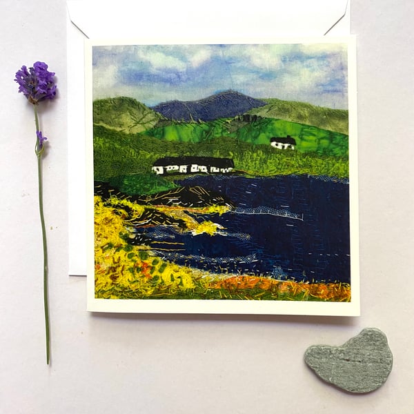 At the end of the loch, original art print greeting card