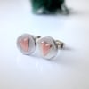 Silver & Copper stud earrings