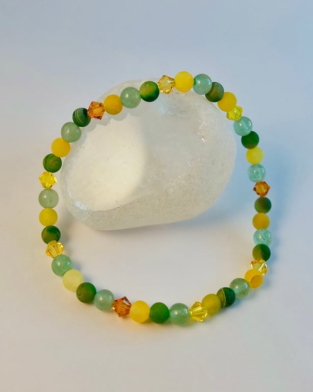 Mixed Agate & Aventurine Bracelet, Birthday, Anniversary, Easter, Gifts For Her