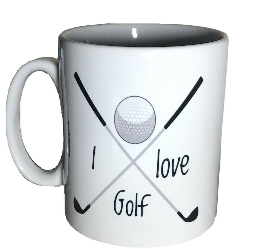 I Love Golf Mug. Mugs for golfers for birthday, Christmas, father's day. 