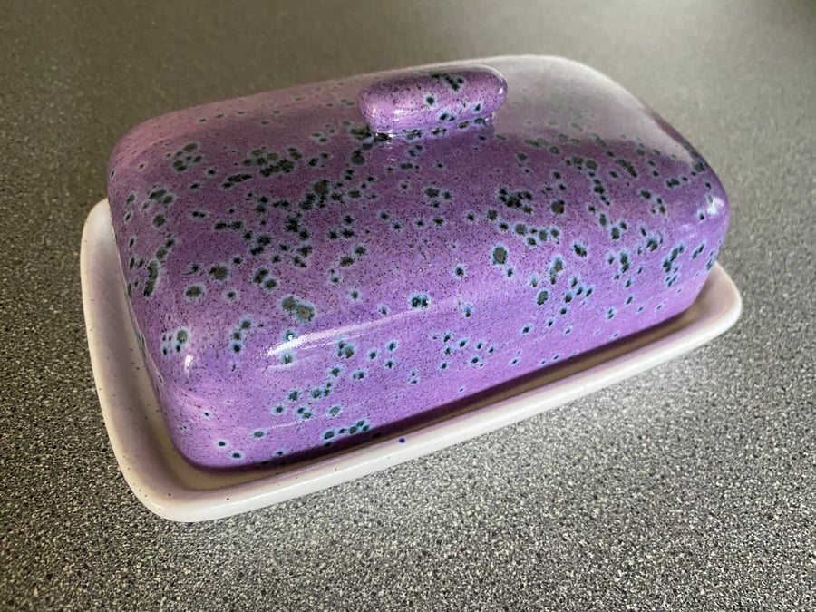 Butter Dish Purple Speckle Glaze BD06