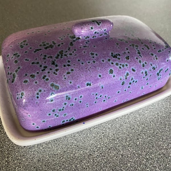 Butter Dish Purple Speckle Glaze BD06