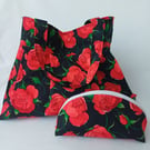 Roses galore glam fabric bag