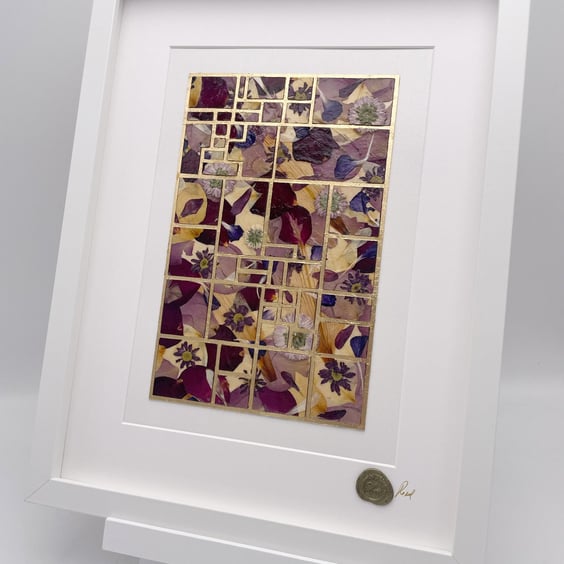 Isabella plantation - botanical mondrian -  pressed flower art