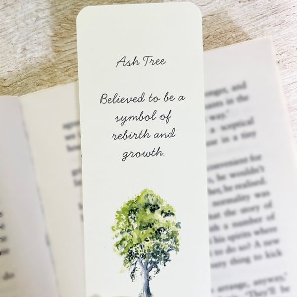 Ash Tree Bookmark With Motivational Words - Double Sided 