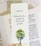 Ash Tree Bookmark With Motivational Words - Double Sided 