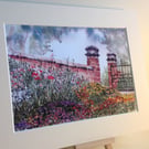 PRINT - Flower Border, Moseley Old Hall
