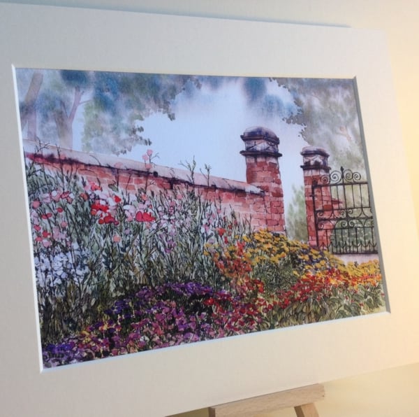 PRINT - Flower Border, Moseley Old Hall