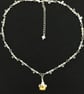 Linked Beaded Necklace with Cut Glass Flower Centrepiece - Image 4