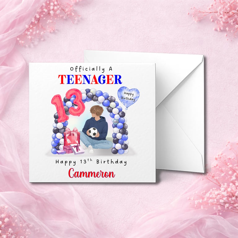 Personalised  Birthday Card, Cute Design, Custom Name, Son Daughter Kids Card