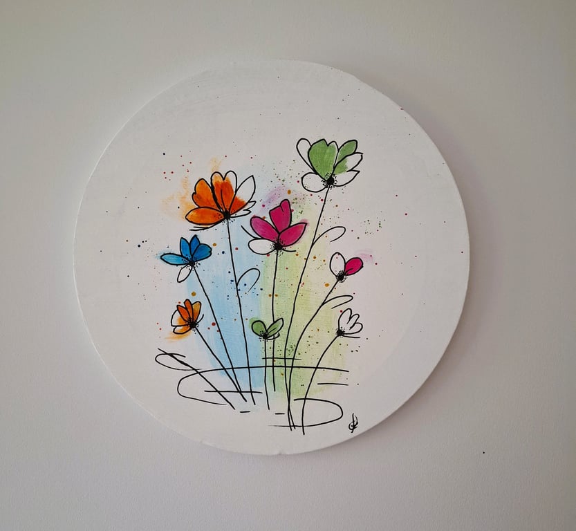 Original Abstract Acrylic Painting - Abstract Art – Floral Art - Summer Seconds