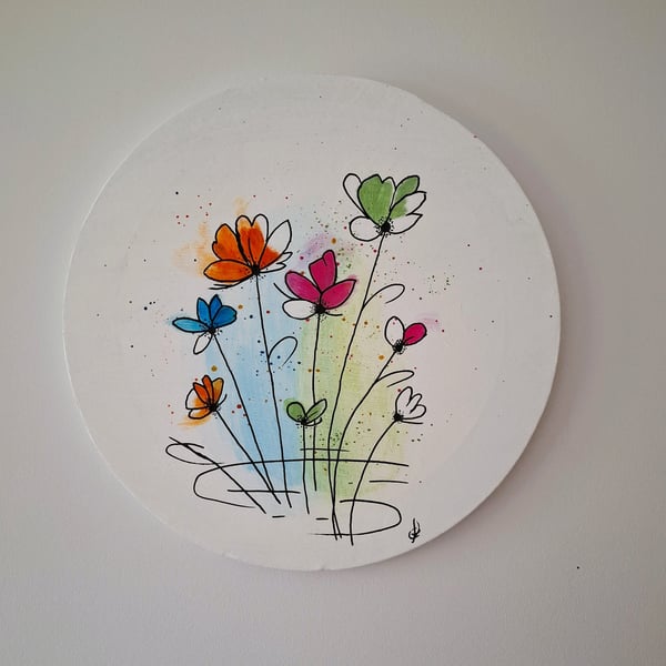 Original Abstract Acrylic Painting - Abstract Art – Floral Art - Summer Seconds