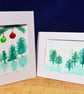 Seasonal Greeting Cards - Trees and Candle, blank inside - Image 1