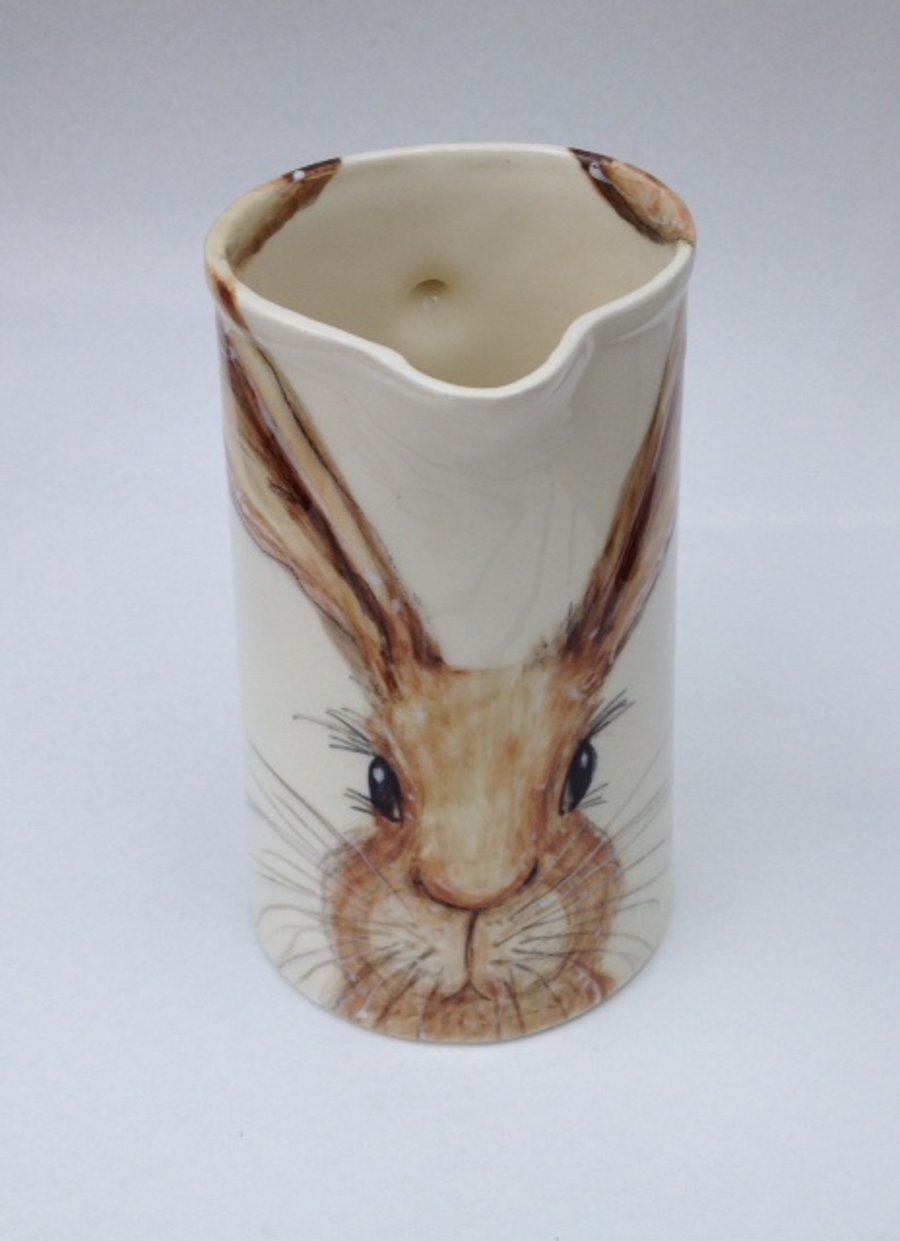 hare jug 2 pint hand painted