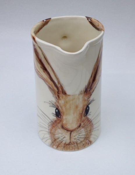 hare jug 2 pint hand painted