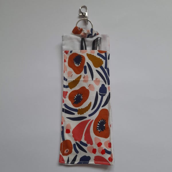 Lanyard Pen Holder with Floral Design