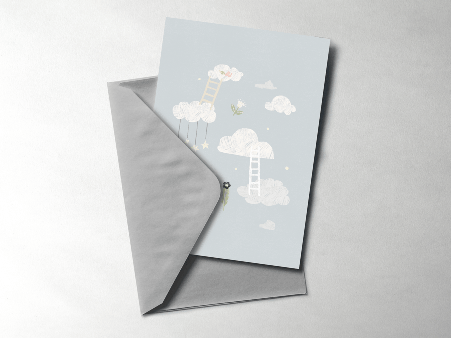 Seconds Sunday! Clouds A6 Greeting Card with Envelope