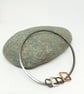 Rafaela by Fedha - oxidised silver bangle with silver and copper charms - Image 4