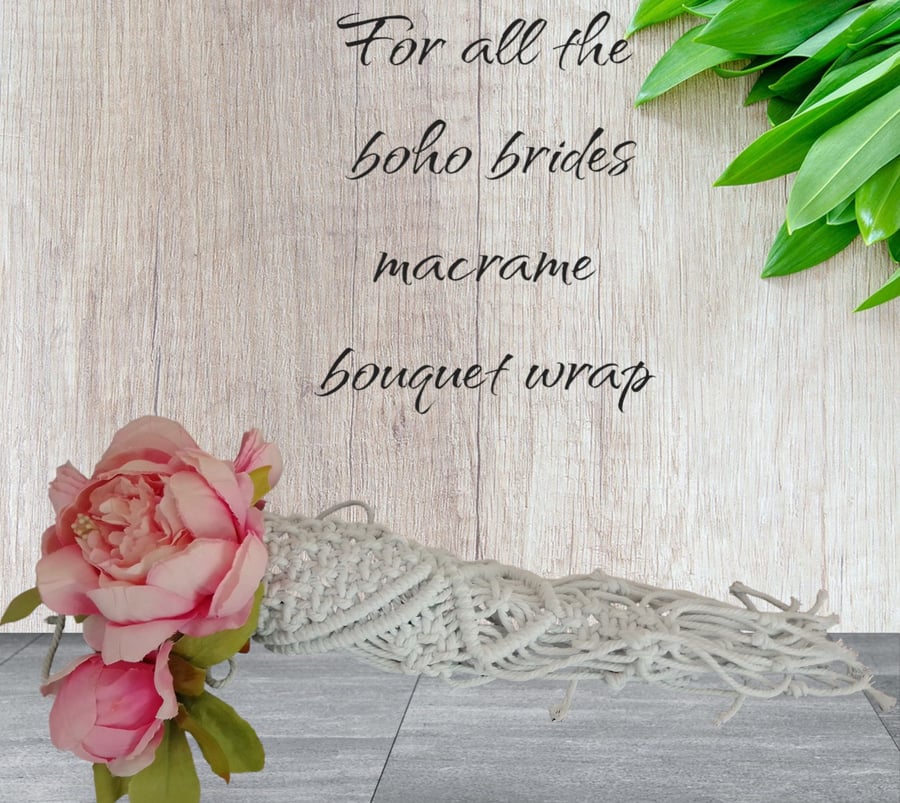Macrame boho flower bouquet wrap