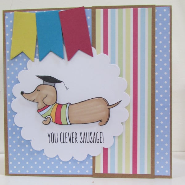 Clever Sausage Exam Congratulations Card